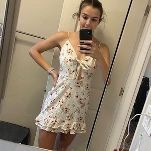 White mini floral dress